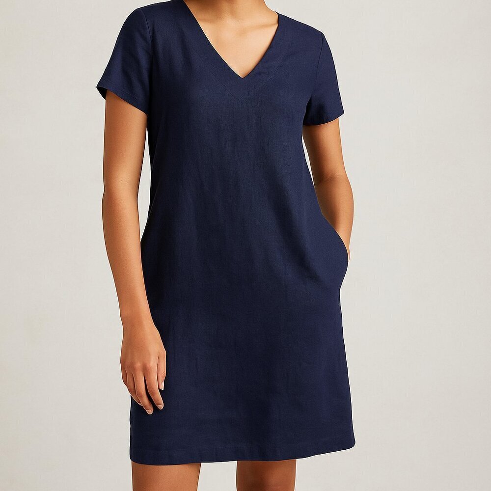 J. Jill Love Linen Pullover Dress | NWT | Size Small | Navy Blue